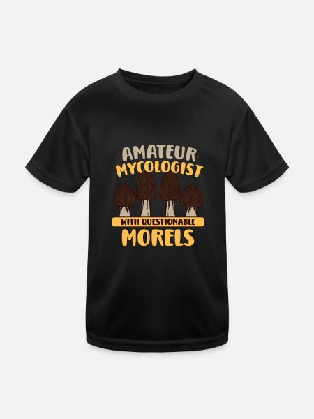 Morels Mushroom Picker Mushroom Farmer Mushroom - T-shirt sport Enfant - noir - Devant