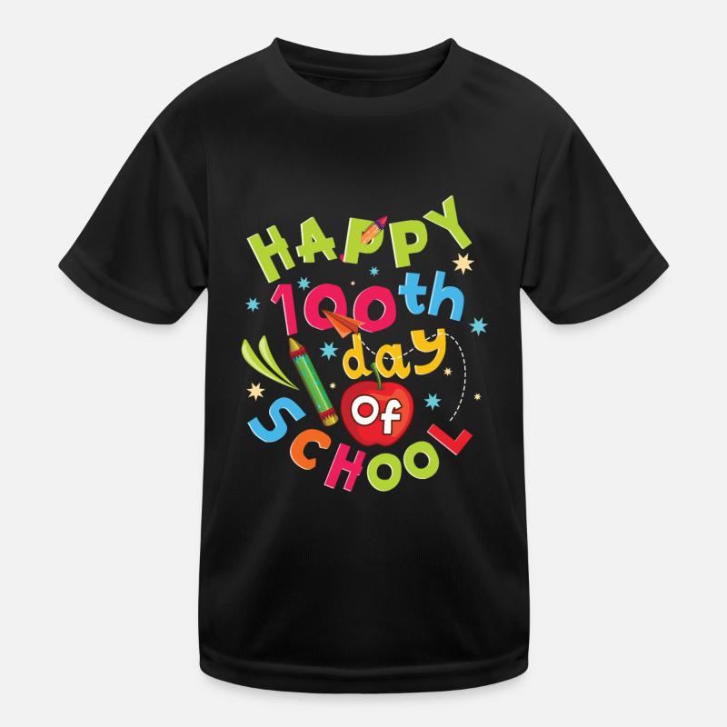 Apple Happy 100th Day Bunte 100 Tage Schule Kinder Funktions-T-Shirt