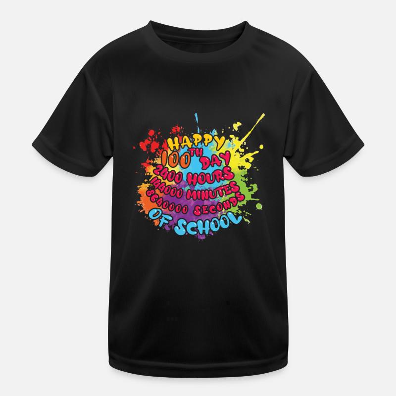 Happy 100th Day Color Splash 100 Tage Schule Kinder Funktions-T-Shirt