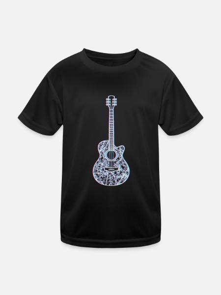 Musiker Gitarrist Mein Instrument ist die Gitarre - Kinder Funktions-T-Shirt - Schwarz - Vorne