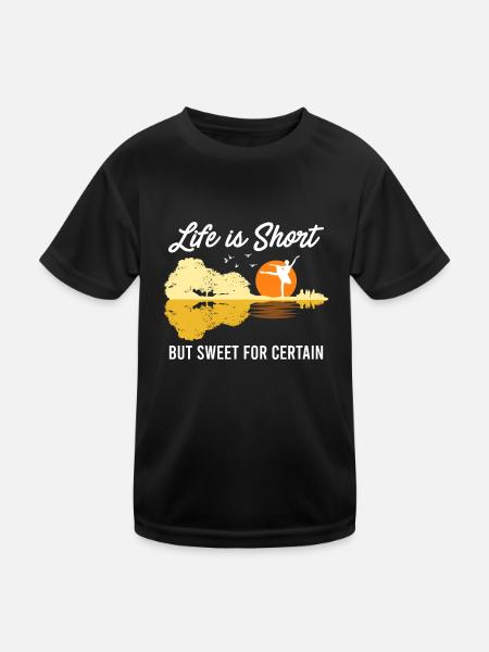 La vie est courte mais douce pour certaines guitares - T-shirt sport Enfant - noir - Devant