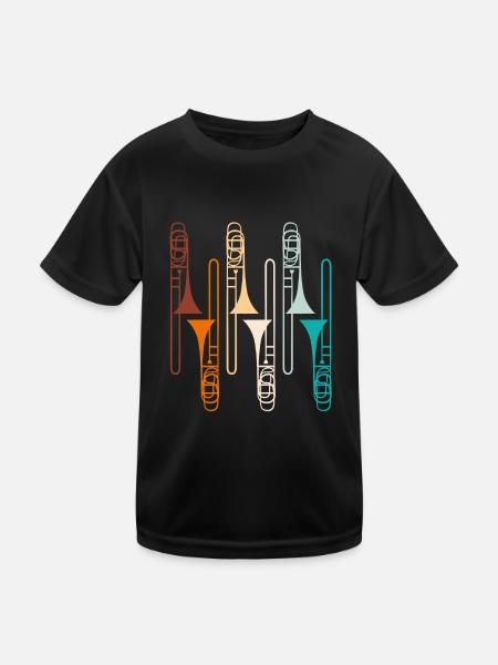 Musicien tromboniste Professeur de musique Je joue du trombone - T-shirt sport Enfant - noir - Devant