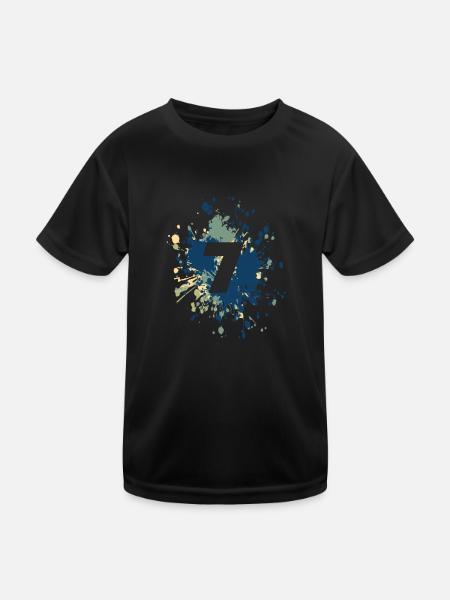 Splash couleur numéro 7 - T-shirt sport Enfant - noir - Devant