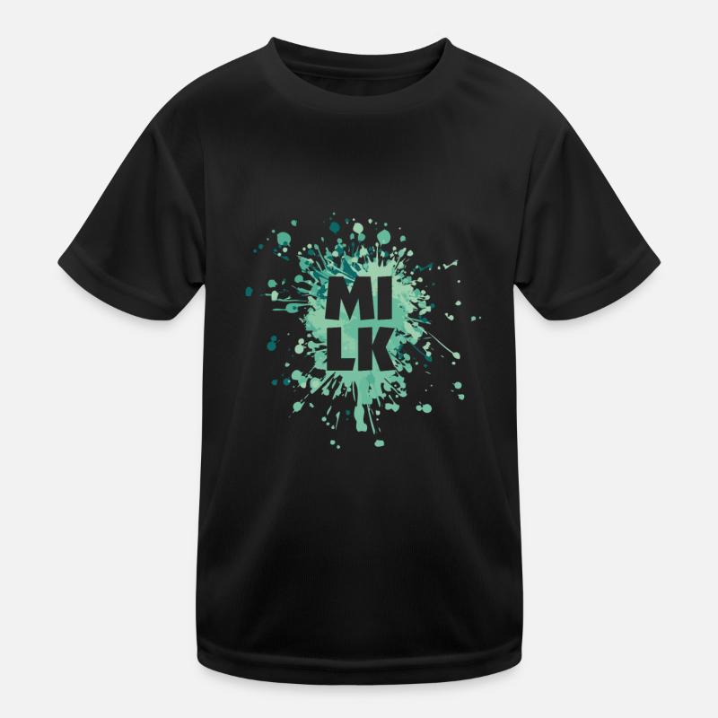 Milk Letter Color Splash Kids Functional T-Shirt