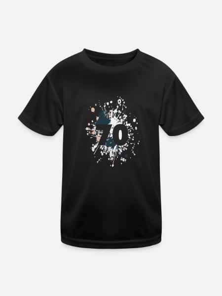Numéro 70e éclaboussure de couleur - T-shirt sport Enfant - noir - Devant