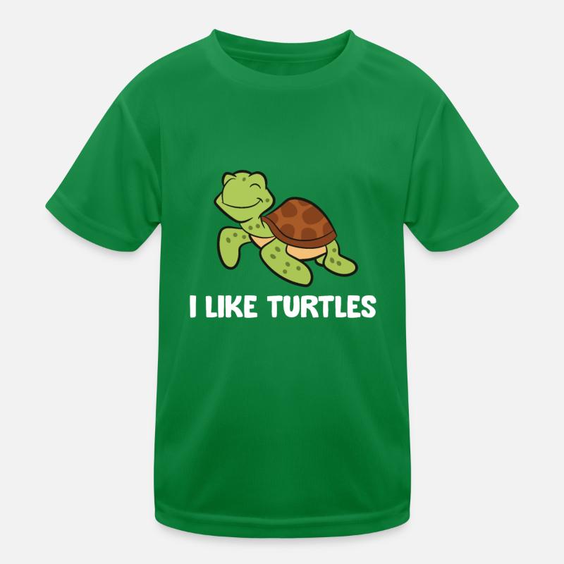 I Like Turtles Reptile Funny Sea Turtle Kids Functional T-Shirt