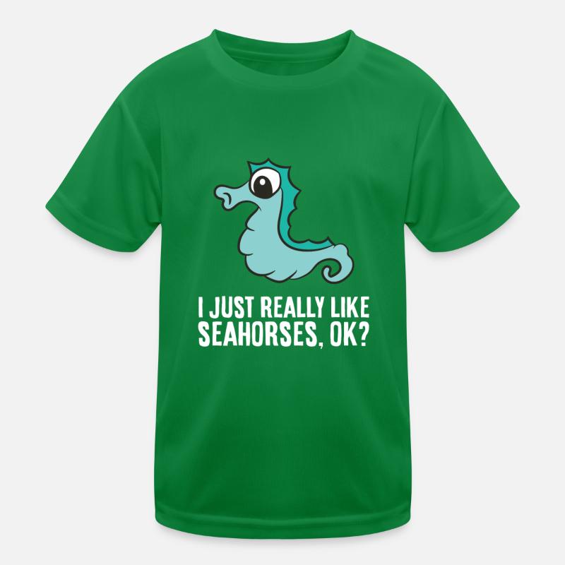 Ich mag Seepferdchen einfach sehr, ok, süßes Kinder Funktions-T-Shirt
