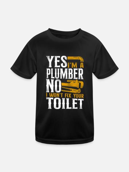 Plombier Plombier Vintage Oui je suis - T-shirt sport Enfant - noir - Devant