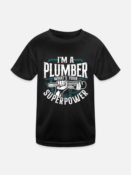 Plombier de plomberie vintage Je suis un - T-shirt sport Enfant - noir - Devant
