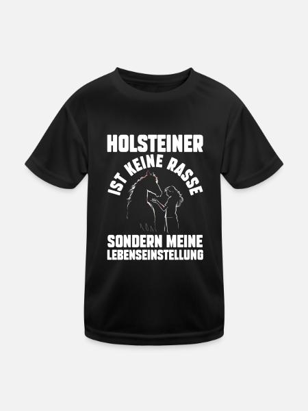Pferd Reitsport Reiten Pferdesport Holsteiner - Kinder Funktions-T-Shirt - Schwarz - Vorne