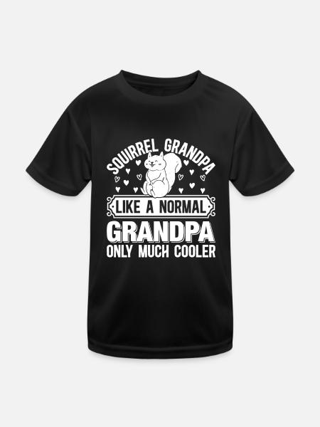 Grandpa Squirrel Lover - Cute Squirrel Grandpa - Kinder Funktions-T-Shirt - Schwarz - Vorne