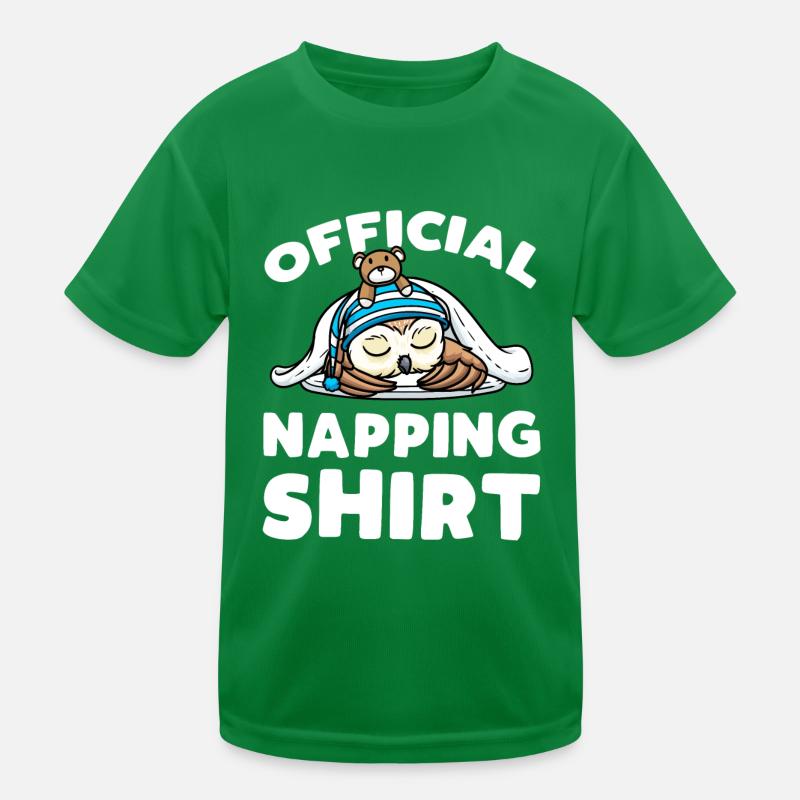 Offizielles Napping Shirt Schlafende Eule Mit Kinder Funktions-T-Shirt