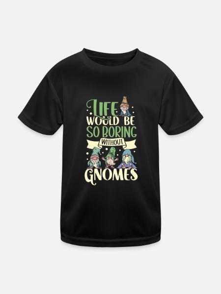 Garden Gnomes Gnome Lover Funny Gnome Gardening - Kids Functional T-Shirt - black - Front