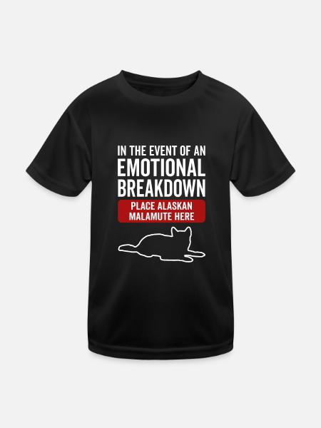 Emotional - Hund Alaskan Malamute - Kinder Funktions-T-Shirt - Schwarz
