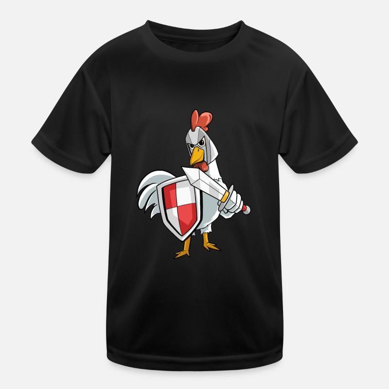 Gladiator Chick Chicken Rooster Kids Functional T-Shirt