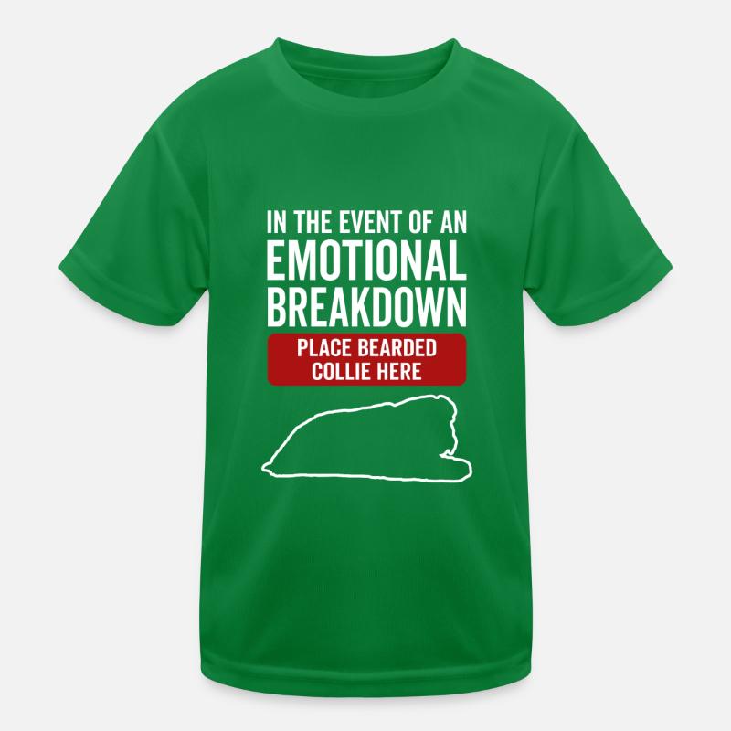 Emotional - Dog Bearded Collie Kids Functional T-Shirt