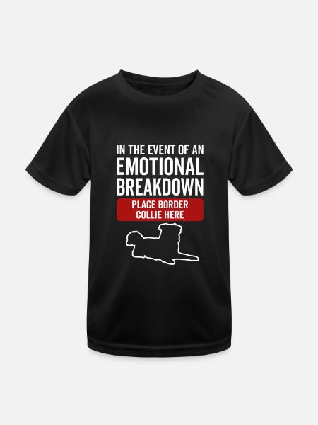 Émotionnel - Chien border Collie - T-shirt sport Enfant - noir - Devant