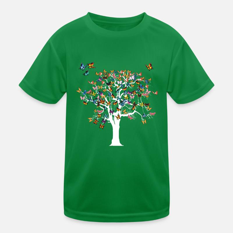 Butterfly Tree Beautiful Design - Butterflies Kids Functional T-Shirt