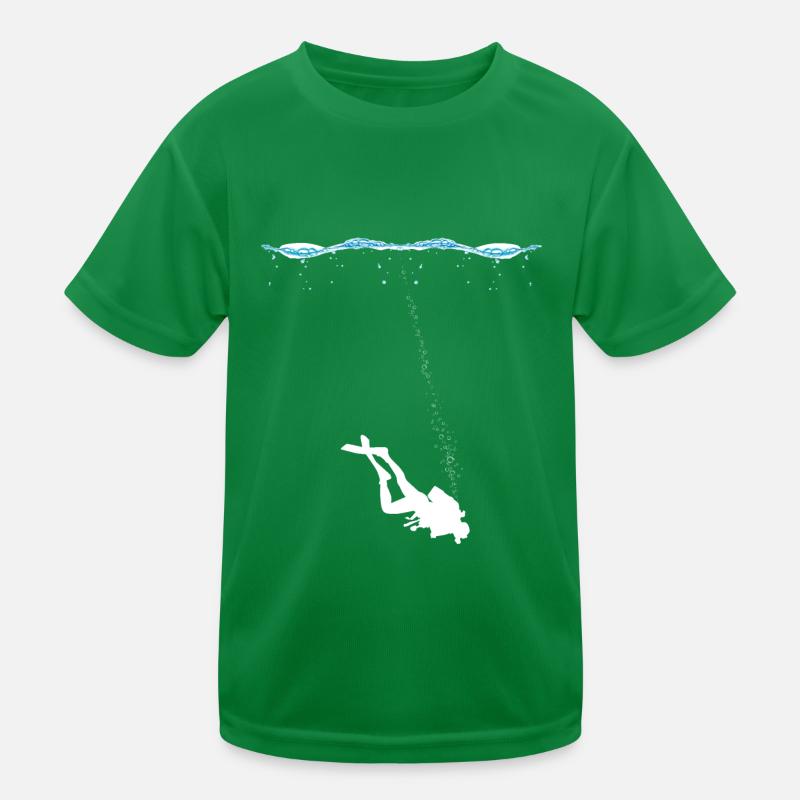 Scuba divers underwater with air bubbles Kids Functional T-Shirt