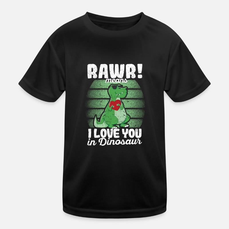Valentinstag Trex Lover Rawr bedeutet Ich liebe Kinder Funktions-T-Shirt
