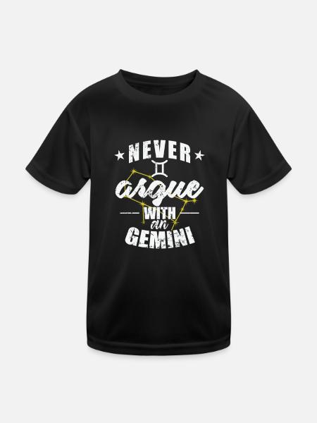 Zodiac sign Never argue with an Gemini - Kids Functional T-Shirt - black - Front
