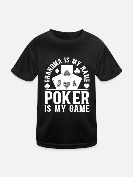 Joueur de poker Grand-mère est mon nom Le poker est mon jeu - - T-shirt sport Enfant - noir - Devant