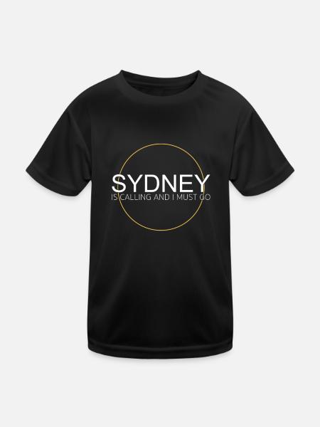 Citation de Sydney - T-shirt sport Enfant - noir - Devant