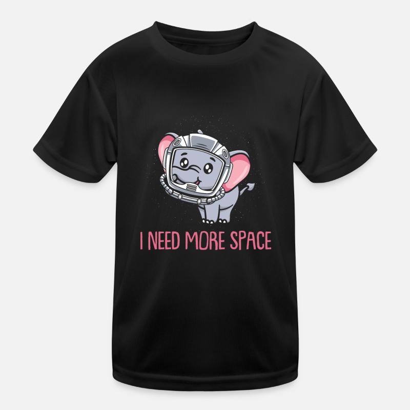 Elephant Astronaut I Need More Space Kids Functional T-Shirt