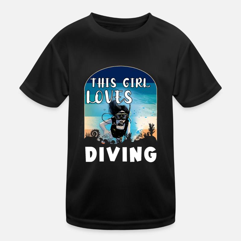 Diving Girl Tauchen Geschenk Kinder Funktions-T-Shirt