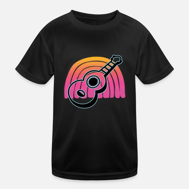 Ukulelen Vitage - Kinder Funktions-T-Shirt - Schwarz