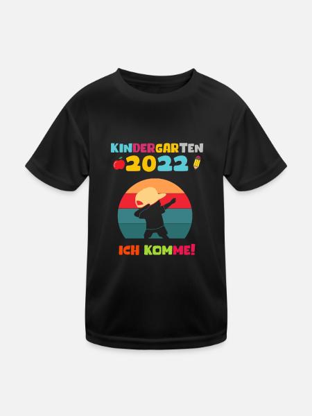 Kindergarten 2022 Ich Komme Dabbing Junge - Kinder Funktions-T-Shirt - Schwarz - Vorne