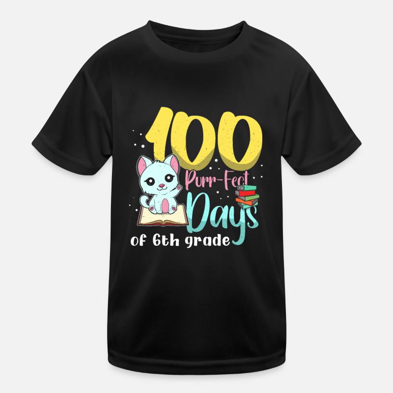 Chat Élève de 6e année 100e jour 100 jours d’école T-shirt sport Enfant