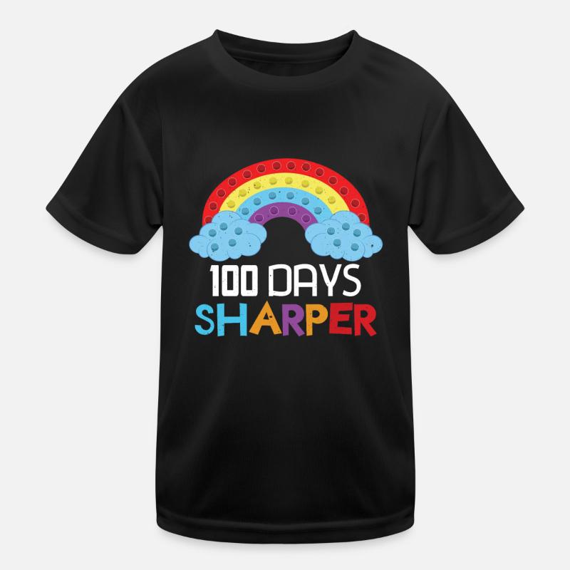 Rainbow Pop 100th Day Sharper Days Of School Kids Functional T-Shirt