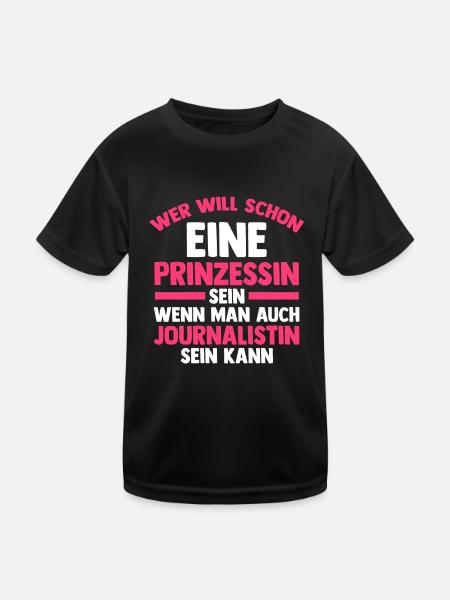 Reporter Prinzessin Journalistik Journalist - Kinder Funktions-T-Shirt - Schwarz - Vorne