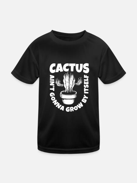 Kaktus Garten - Kinder Funktions-T-Shirt - Schwarz - Vorne