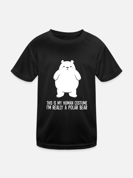 This Is My Human Costume I'm Really A Polar Bear - Kids Functional T-Shirt - black - Front