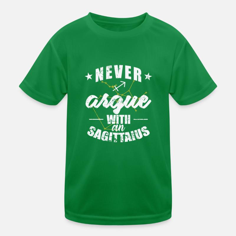 Sternzeichen Never argue with an Sagittarius Kinder Funktions-T-Shirt