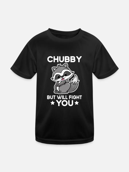 Mollig, aber ich werde dich bekämpfen, freches Was - Kinder Funktions-T-Shirt - Schwarz - Vorne