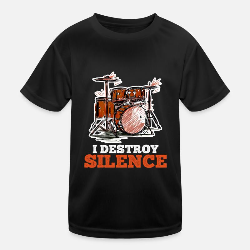 Ich zerstöre Stille mit meinem Schlagzeug Kinder Funktions-T-Shirt