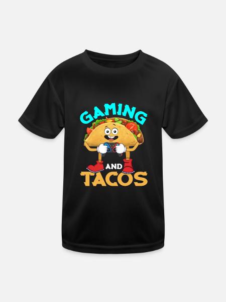 Gaming and Tacos Sleep Game Repeater Contro - Kids Functional T-Shirt - black