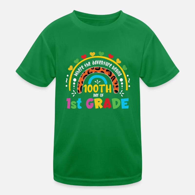 Mignon Léopard Arc-en-ciel 1ère année 100 jours d’école T-shirt sport Enfant