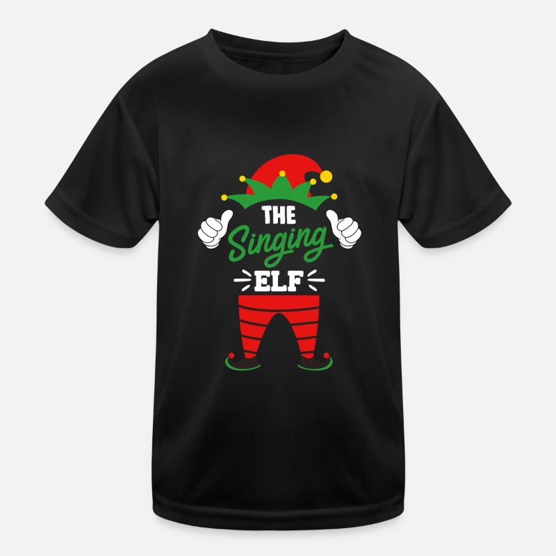 Weihnachten ich bin der singende Elf singen Kinder Funktions-T-Shirt