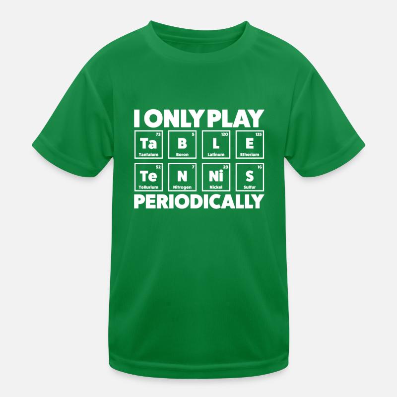 Chemistry Elements Table Tennis Kids Functional T-Shirt