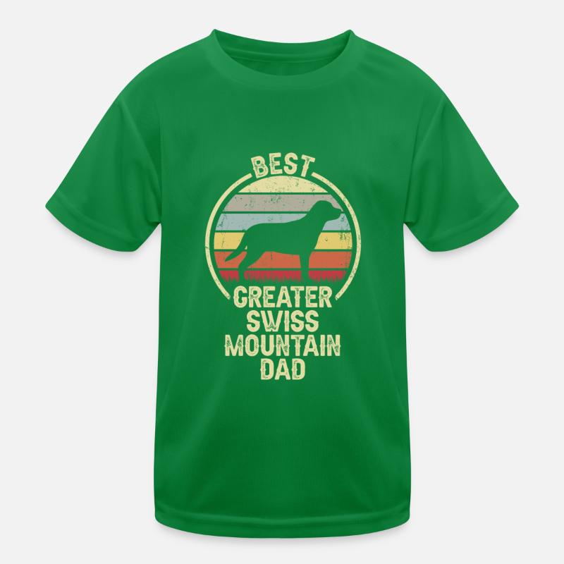 Bester Hund Dad - Größerer Schweizer Hund Kinder Funktions-T-Shirt