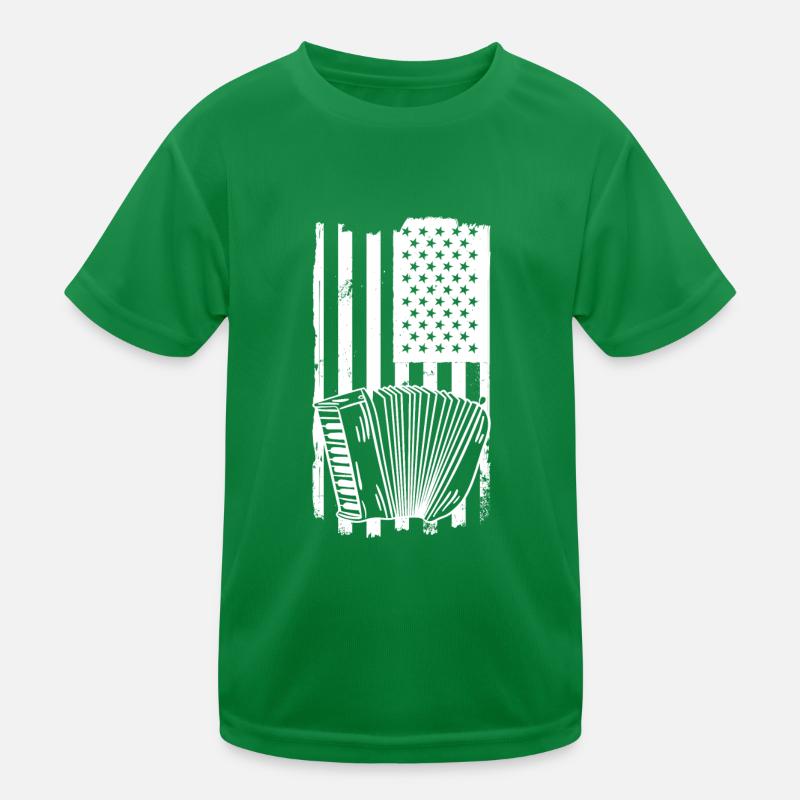 Fisarmonica Us Flag - Fisarmonicista Maglietta sportiva per bambini