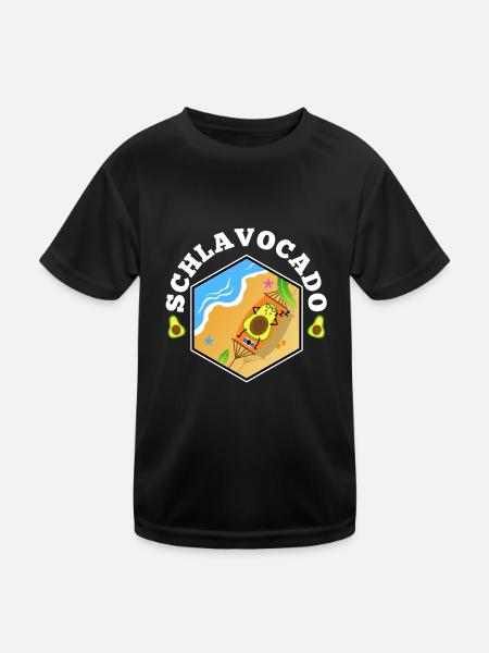 Schlavocado - Kinder Funktions-T-Shirt - Schwarz - Vorne