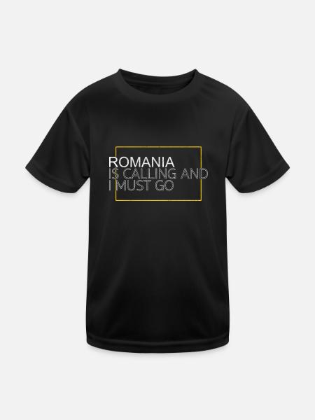 Roumanie Citation - T-shirt sport Enfant - noir - Devant