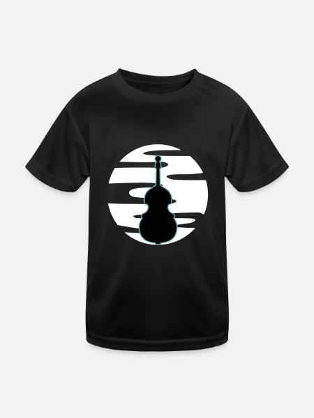 Kontrabass - Kinder Funktions-T-Shirt - Schwarz - Vorne