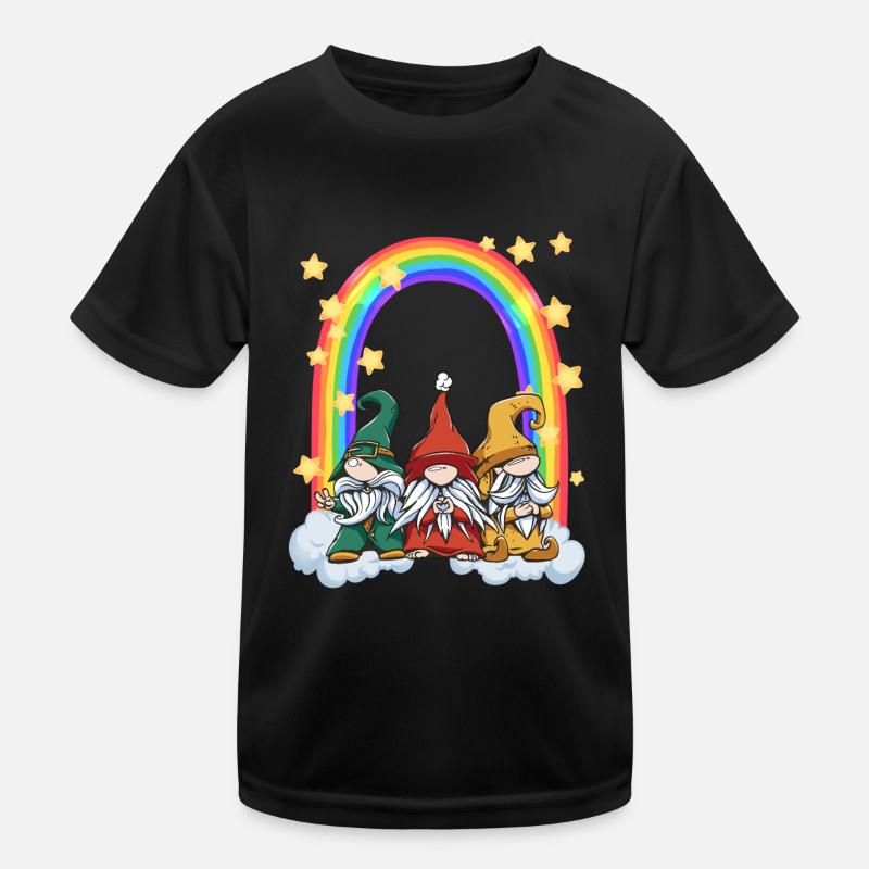 three gnomes at the Rainbow Gate Kids Functional T-Shirt