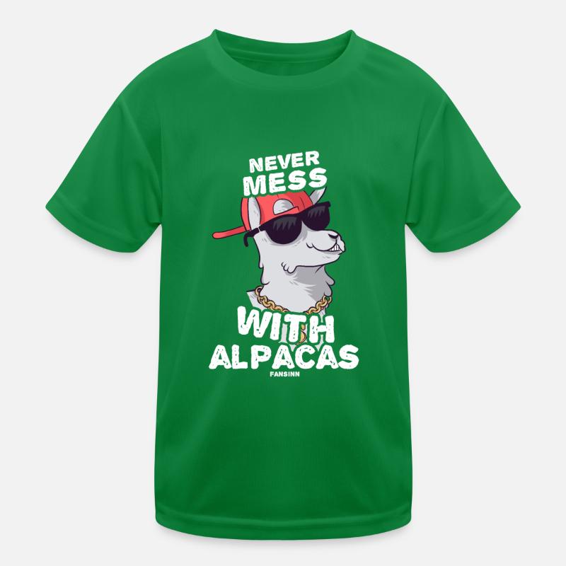 Never Mess With Alpacas Kids Functional T-Shirt